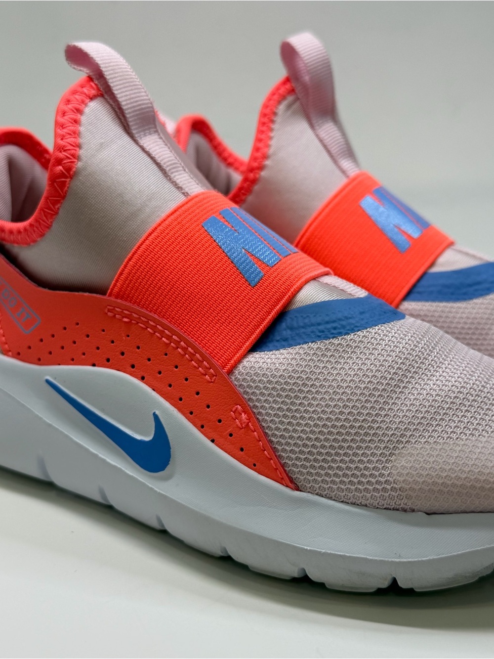 Nike Kids Slip-On Sneakers in Pink, Coral & Blue - Picture 2 of 11